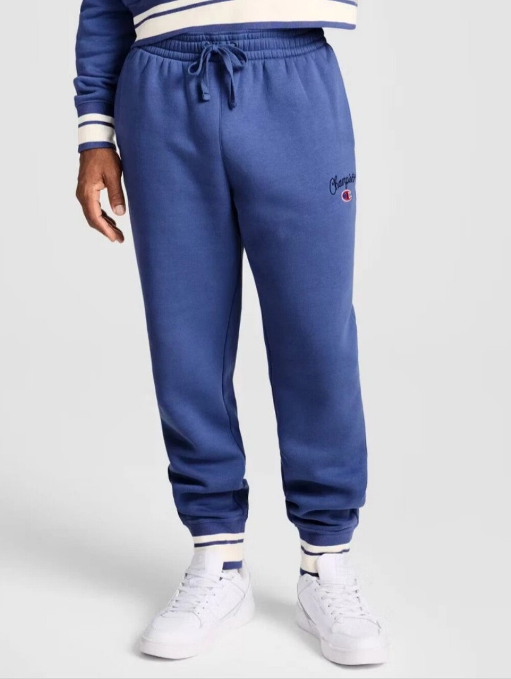 Champion Men's Fleece Joggers, light blue.